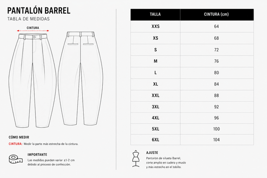 Pantalón Barrel Negro