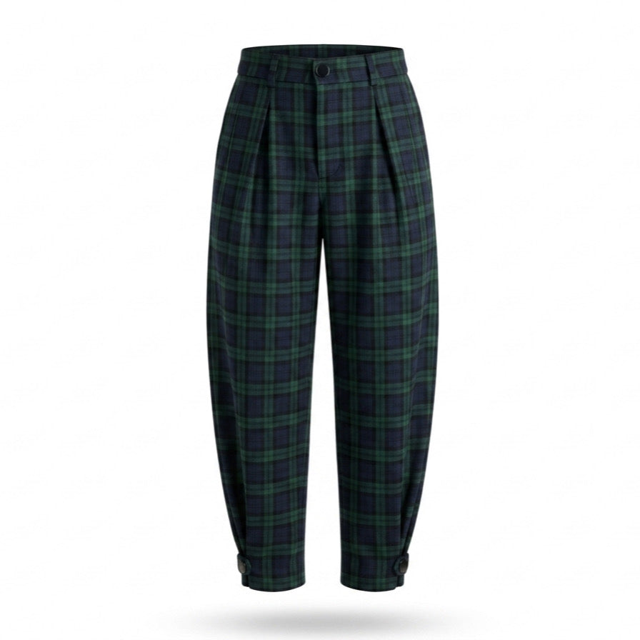 Pantalón Carrot Tartan Verde