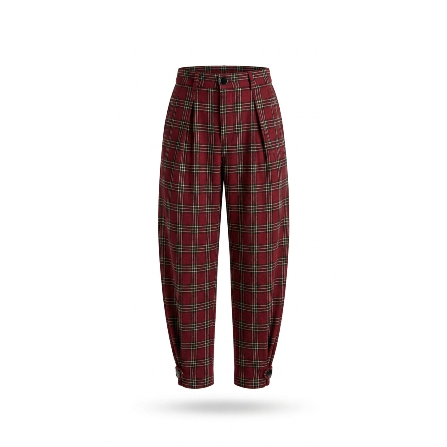 Pantalón Carrot Tartan Burdeo