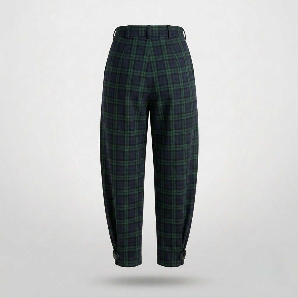 Pantalón Carrot Tartan Verde