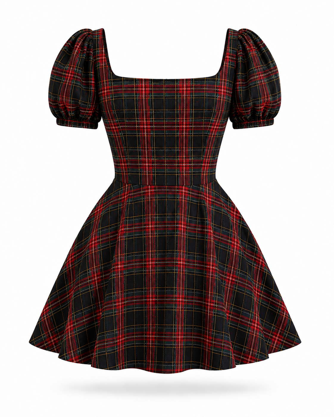 Vestido Blossom Tartan azul rojo
