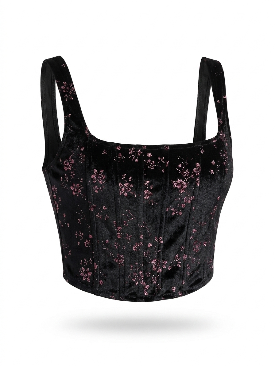 Corset velvet Flores