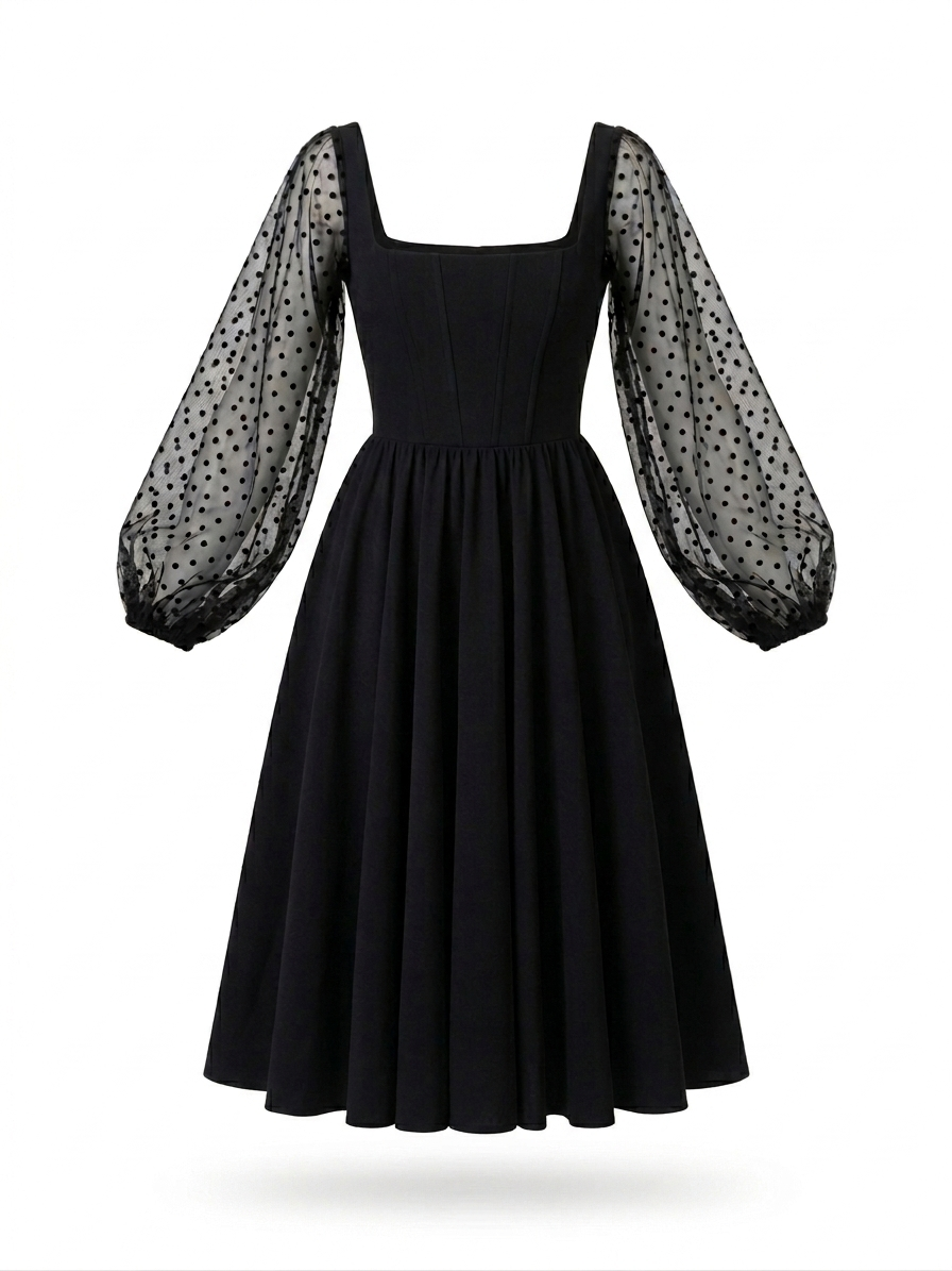 Vestido Corset Midi SWAN DOTS