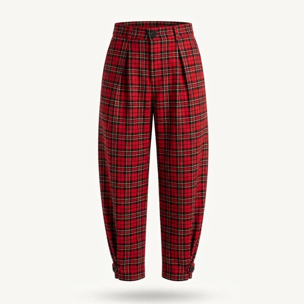 Pantalón Carrot tartan Rojo