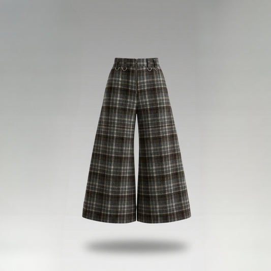Pantalón WideJuku tartán Gris