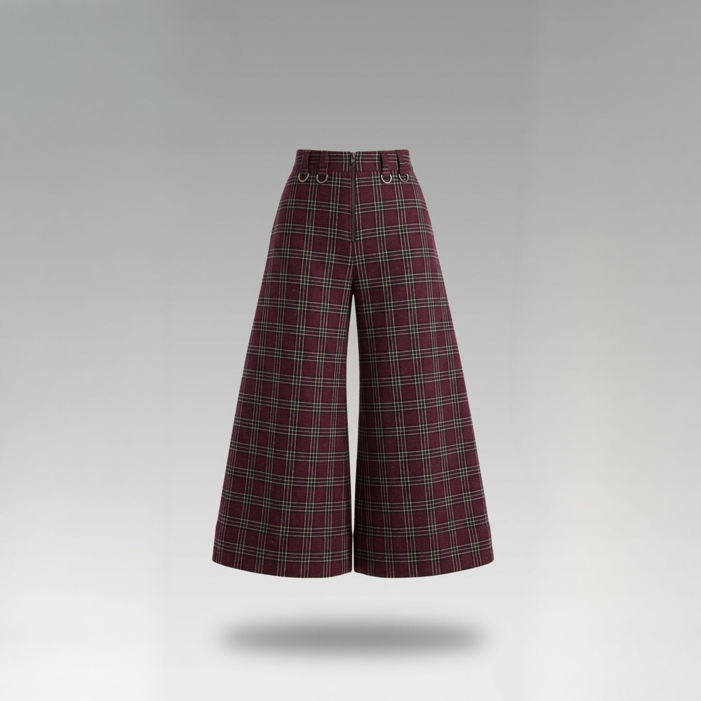 Pantalón WideJuku tartán burdeo