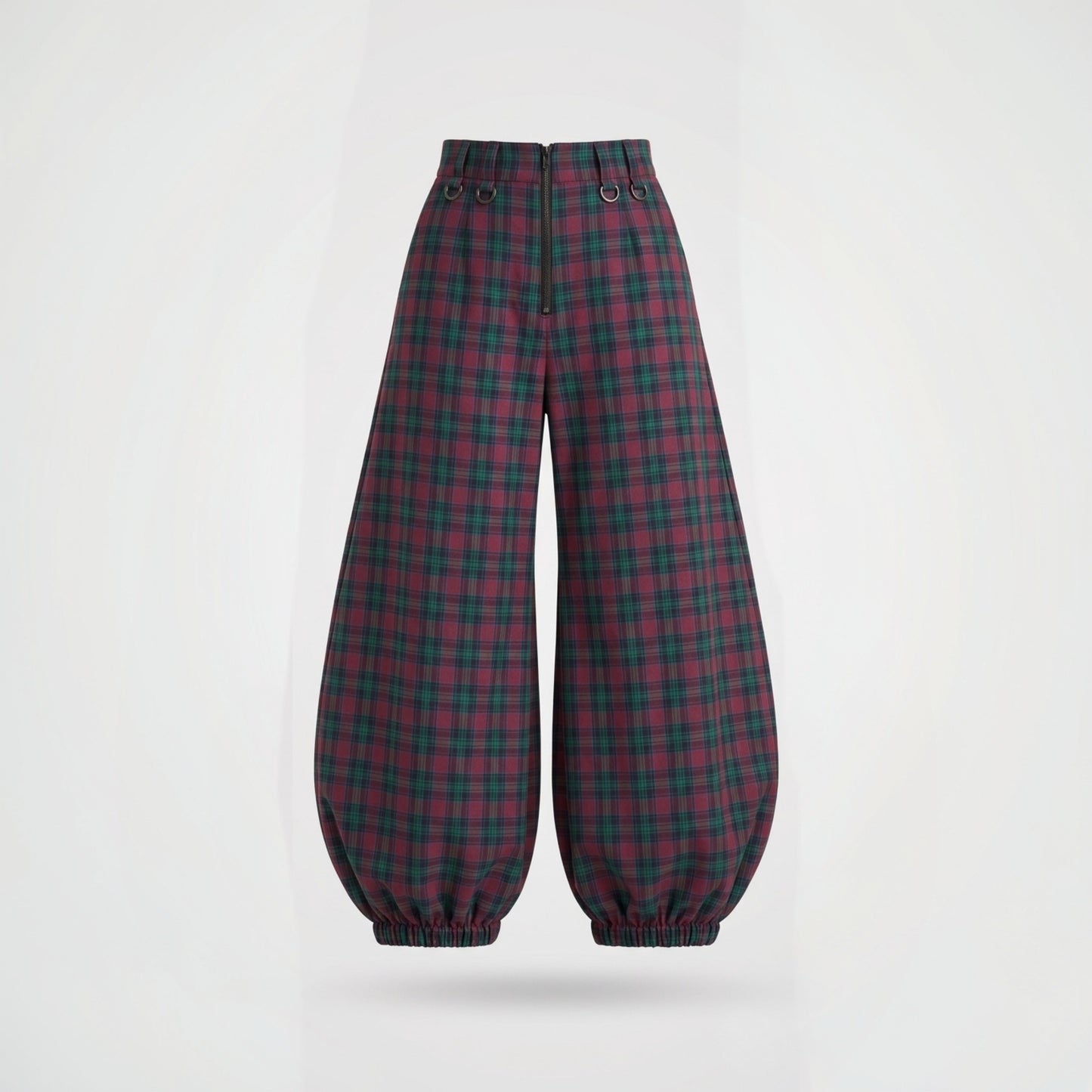Pantalon Shinjuku Tartán Burdeo