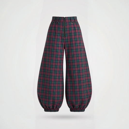 Pantalon Shinjuku Tartán Burdeo