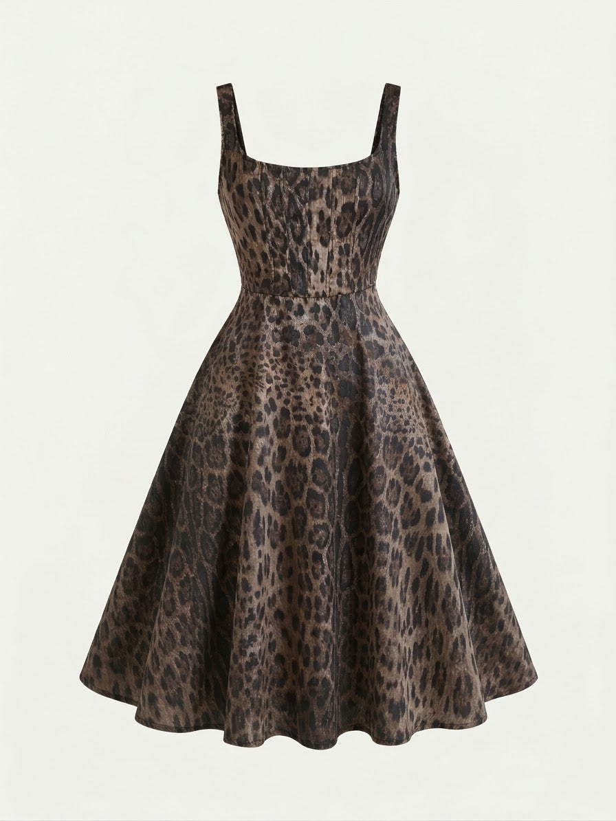 Vestido Corset MIDI animal print