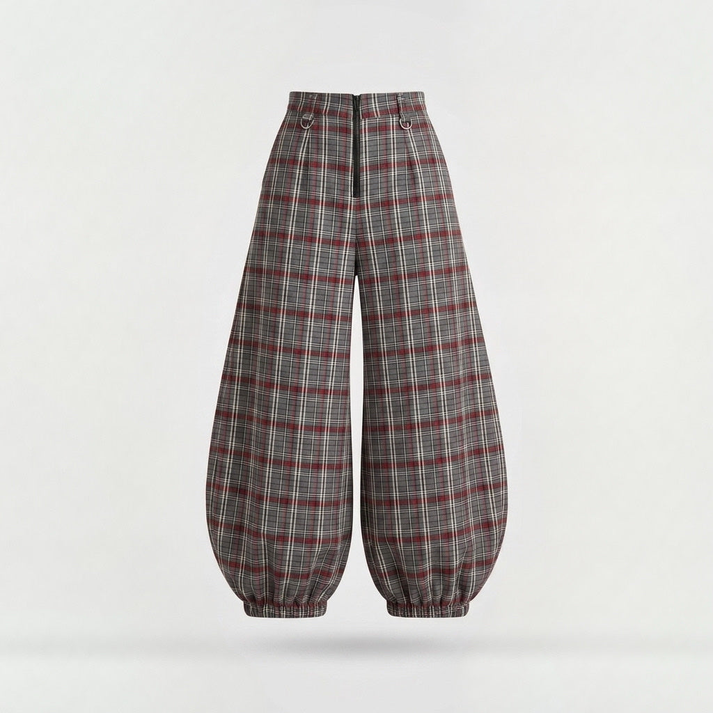 Pantalón Shinjuku Lanilla Cuadrillé gris