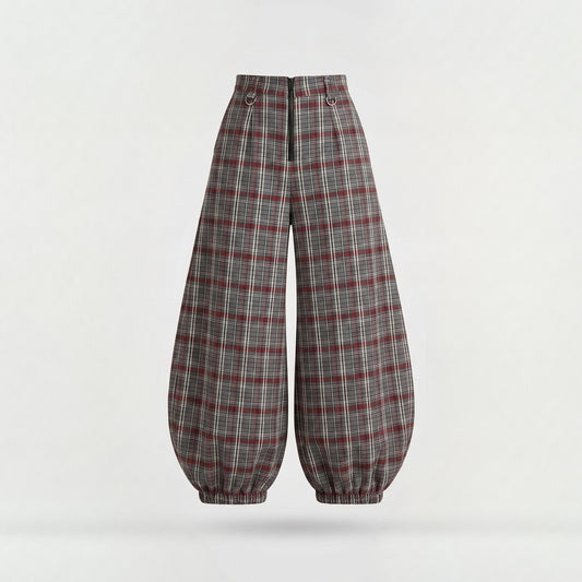 Pantalón Shinjuku Lanilla Cuadrillé gris